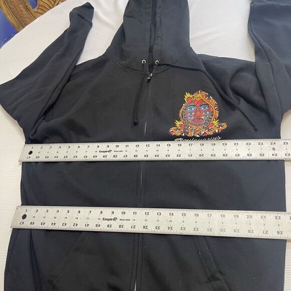 Soulquarius Men’s Full Zip Tour Hoodie Long Sleeve Pockets Black/Multi Size XL - Picture 5 of 10